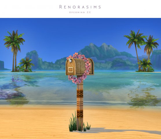WIP; Sulani Mailbox. It ‘bothered’ me that we didn’t got a IL mailbox so I made one! I loved to get back into buy items for a change but man… of course I choose an object that has geostates, needs alphamaskthreshold edits, etc XD. @teanmoon was kind...