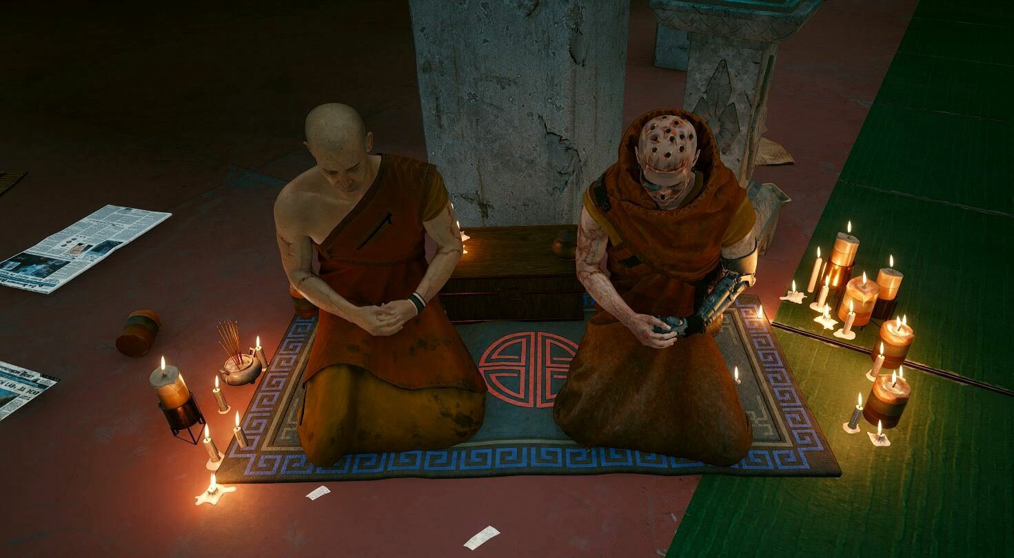 Буддийские монахи.. Cyberpunk 2077