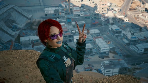 Сэлфи на фоне бандитского района. Cyberpunk 2077