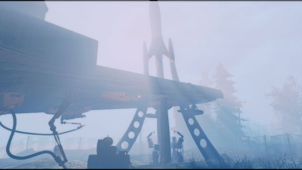 Красная ракета Харбора в тумане.. Poselenia Windfire Fallout-4
