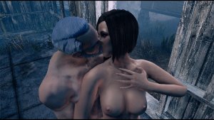 Лонгфелло и Нора целуются в душевой.. Fallout-4 (Сборка 9.0)