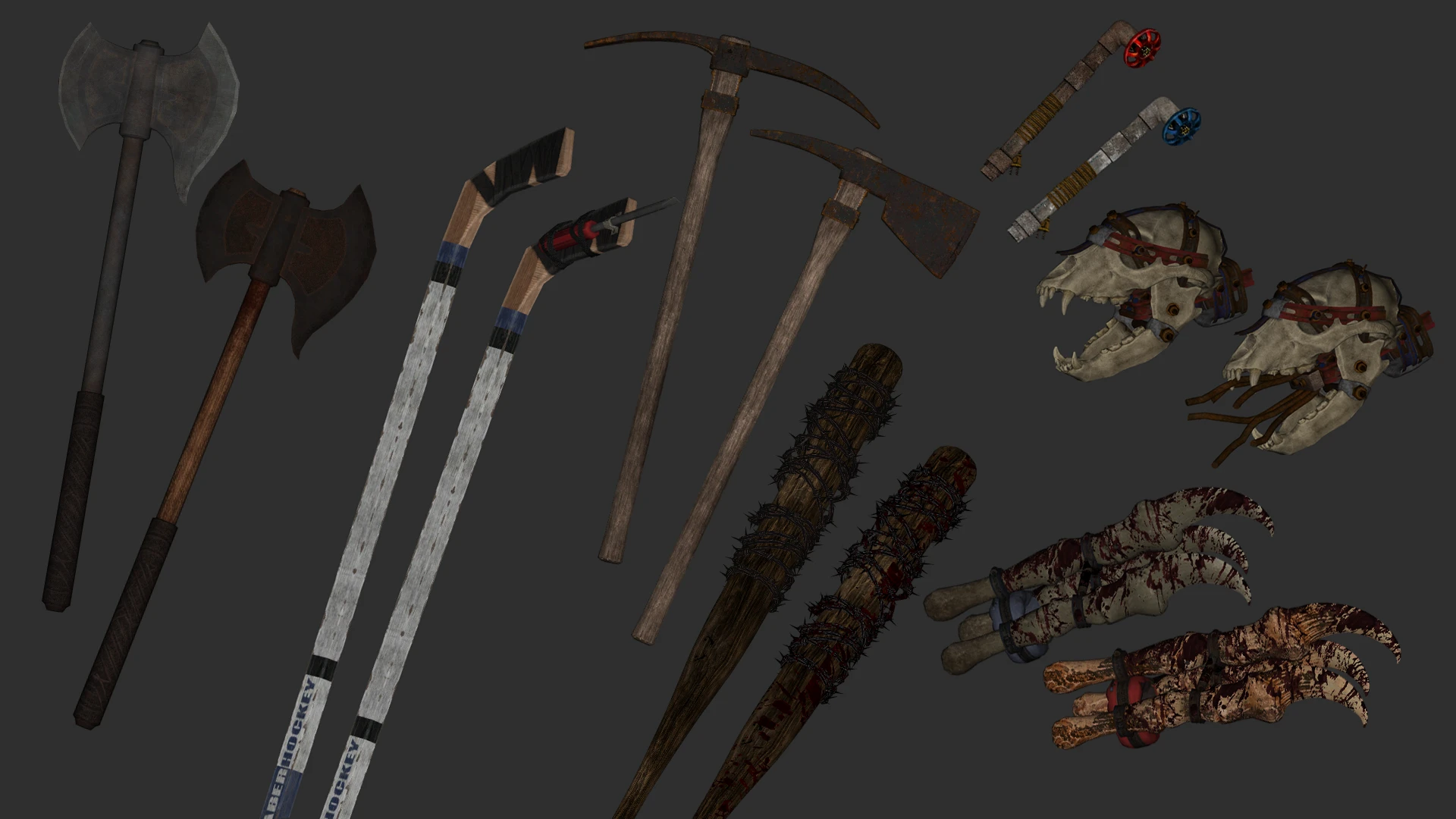 Wasteland Survivor Melee Weapon Pack - Weapons from Fallout 4 and 76. Lucille from The Walking Dead. Hockey Stick. Grognak's Axe and more Rus